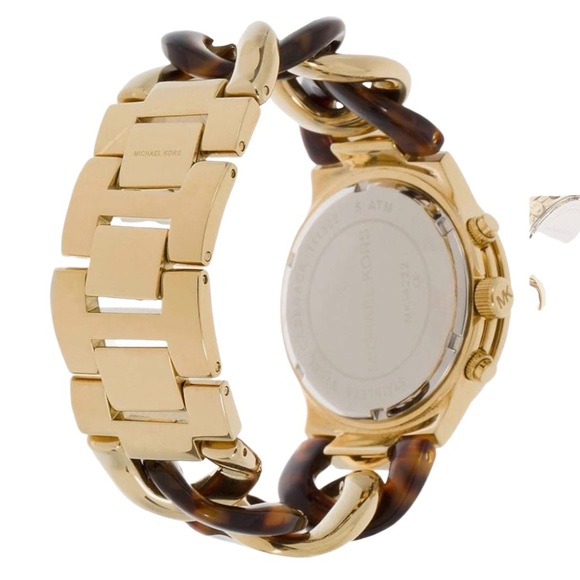 Vintage Michael Kors Turtle Shell Gold Watch - Picture 2 of 13